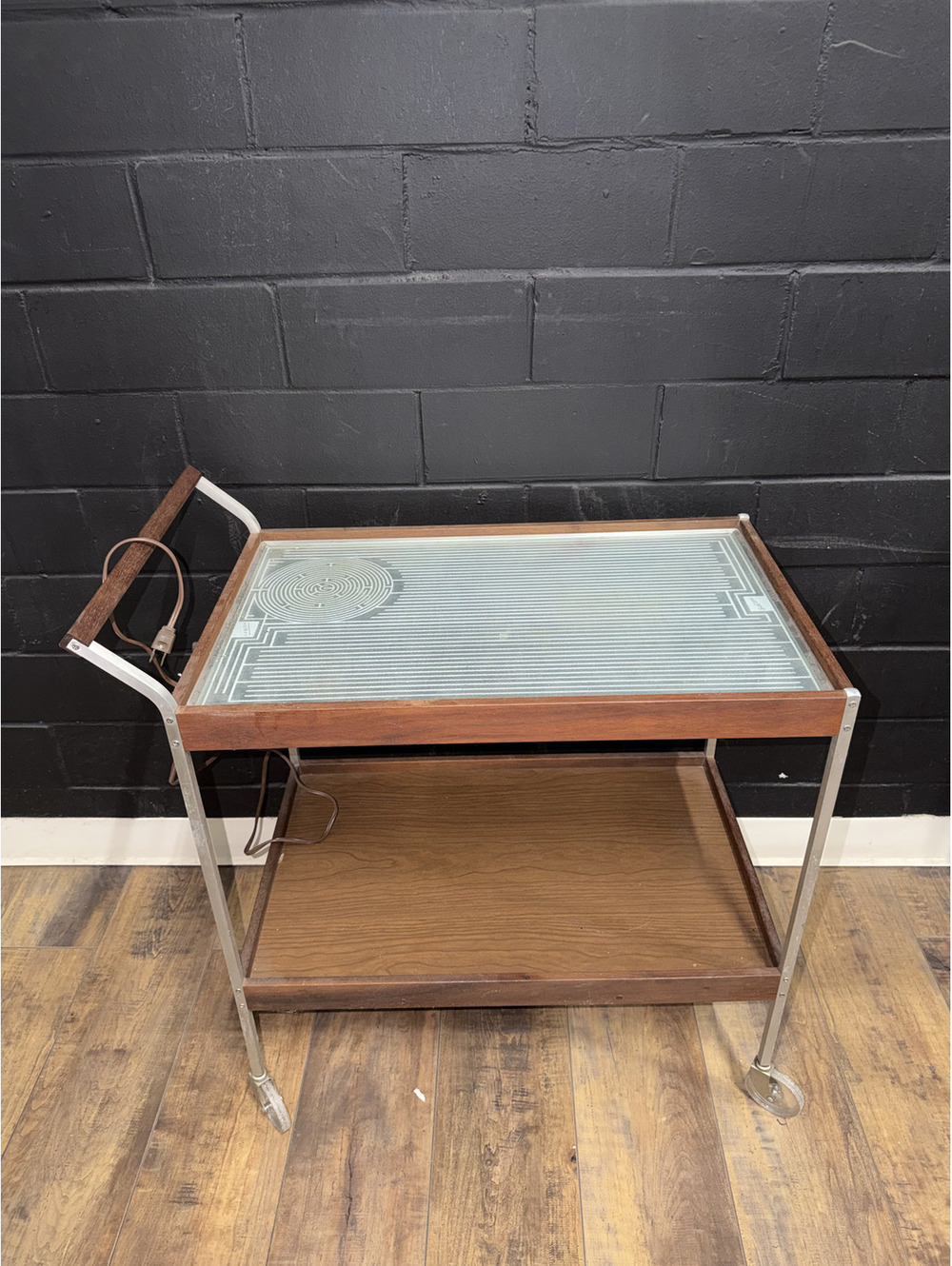 Vintage Salton Hotable Automatic Food Warmer Rolling Bar Cart